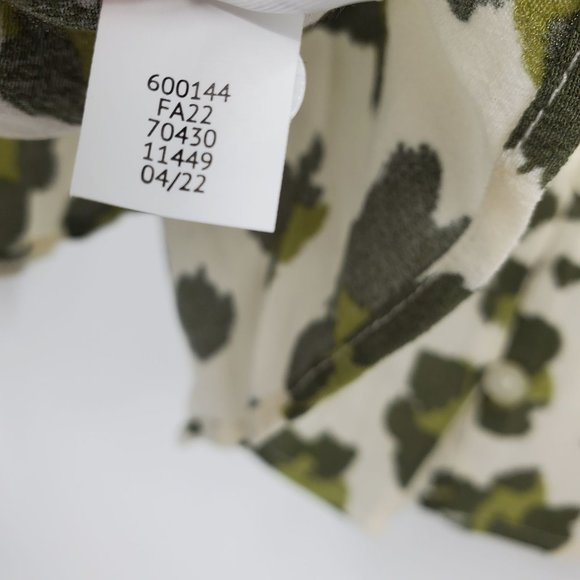 NWT Loft Ann Taylor Cheetah Print Smocked Cuff Square Neck Blouse L Petite - Picture 4 of 9